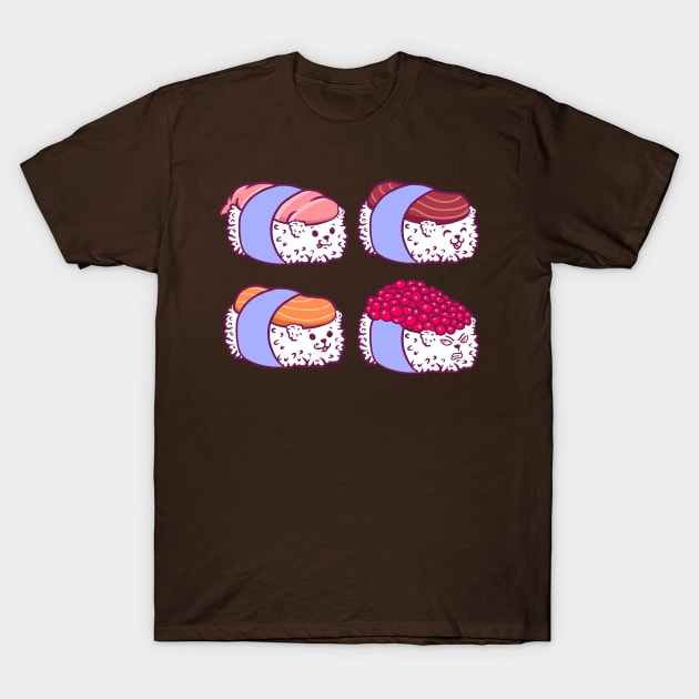 Sushi cat T-Shirt by Illustrasikuu